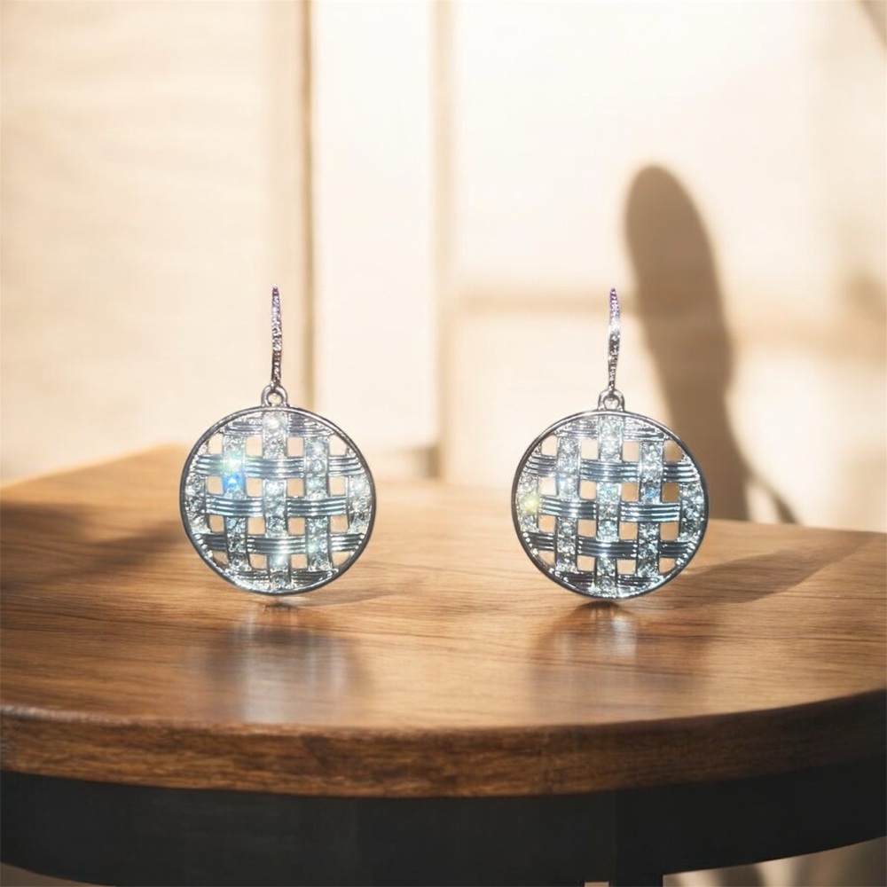 Chic Silver Woven Earrings